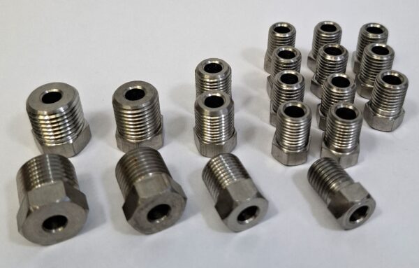Bromsrörsnipplar  rör 3/16 Inverted Rostfria