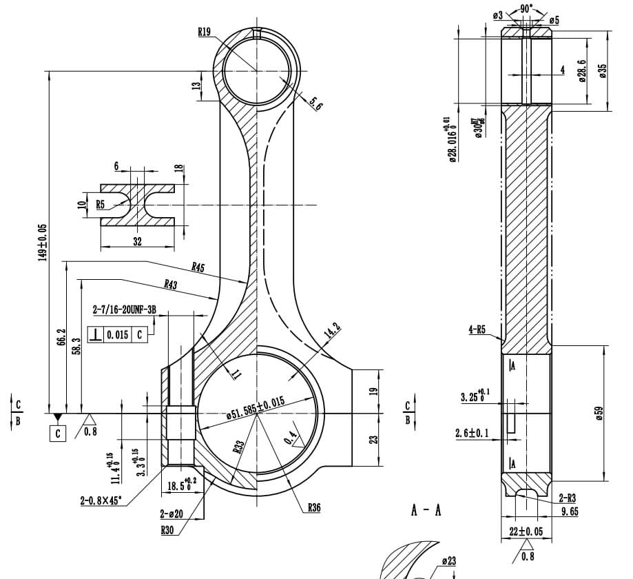 Vevstake OM 606 med bult - Bild 4